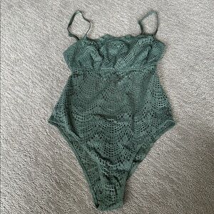 Green Lace Bodysuit Victoria’s Secret